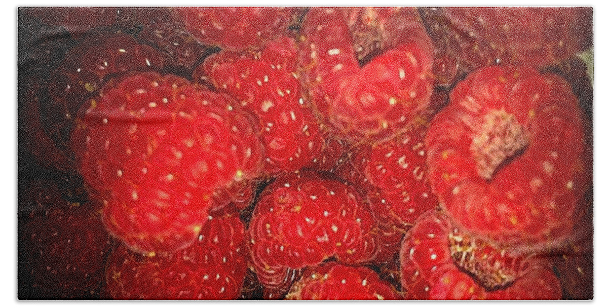 Raspberries Bath Towel featuring the photograph Raspberries by Sylvie Leandre