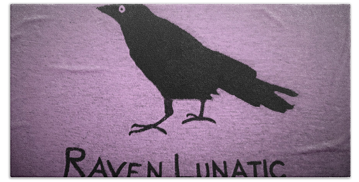 Bird Bath Towel featuring the photograph Raven Lunatic Pink by Rob Hans