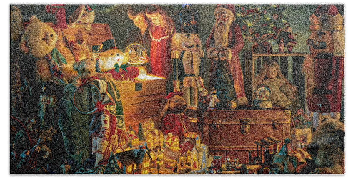 Santa Claus Bath Sheet featuring the painting Reason for the Season by Greg Olsen