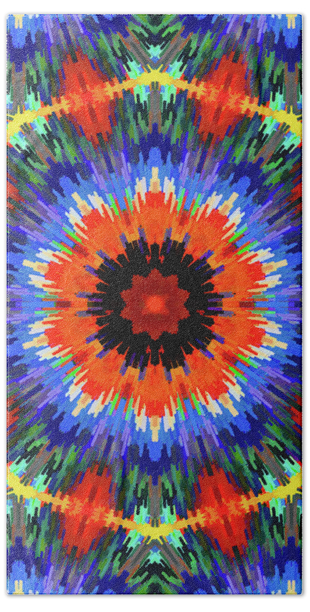 Mandala Art Hand Towel featuring the painting Receives by Jeelan Clark