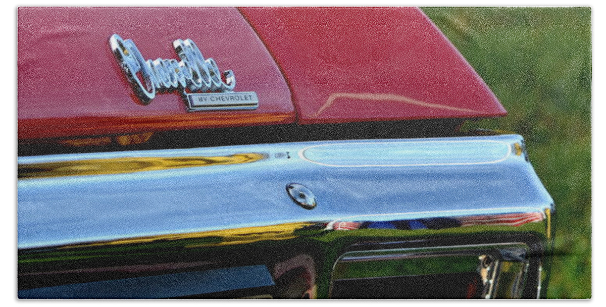  Bath Towel featuring the photograph Red Chevelle SS by Dean Ferreira