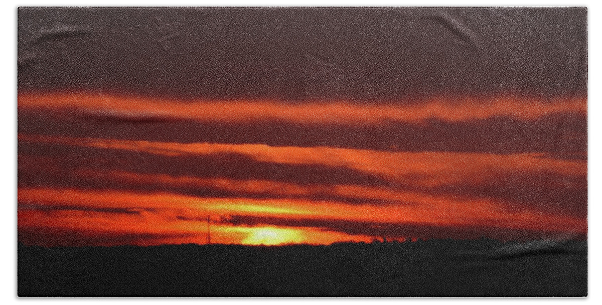 Abstract Bath Towel featuring the photograph Red Cloud Sunrise by Lyle Crump