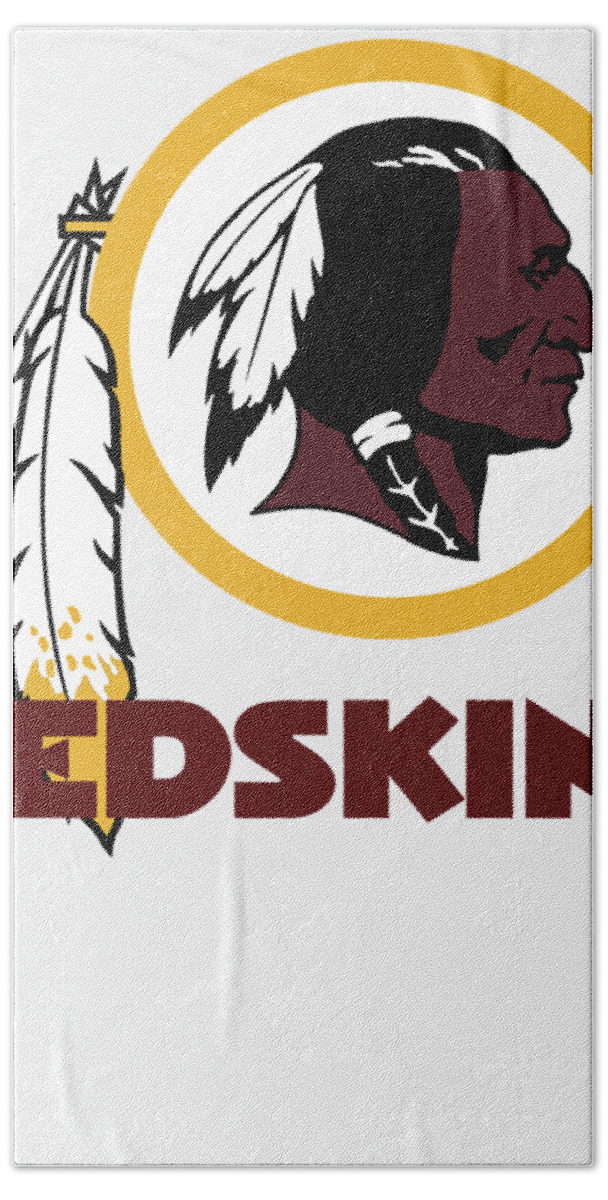 Washington Redskins Hand Towel featuring the mixed media Washington Redskins on an abraded steel texture by Movie Poster Prints