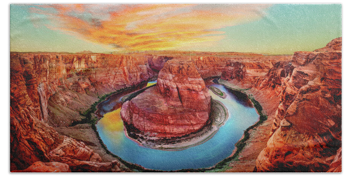 Horseshoe Bend Hand Towel featuring the photograph Red Planet by Az Jackson