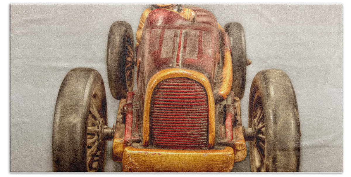 Antique Bath Towel featuring the photograph Red Racer Front by YoPedro