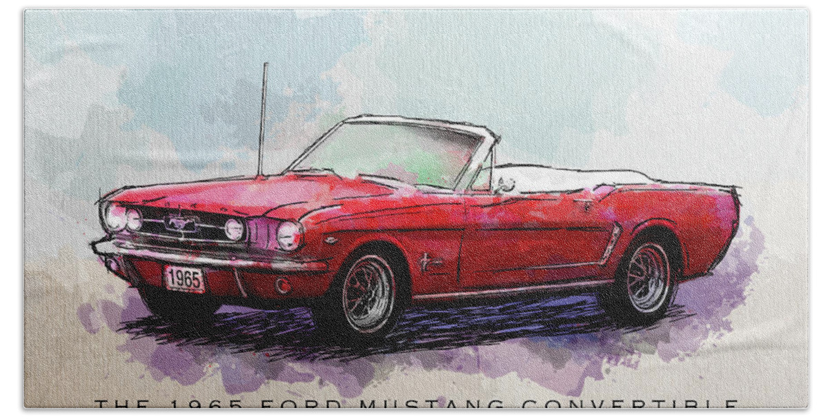1965 Mustang Hand Towel featuring the digital art Red Riding Hood by Gary Bodnar