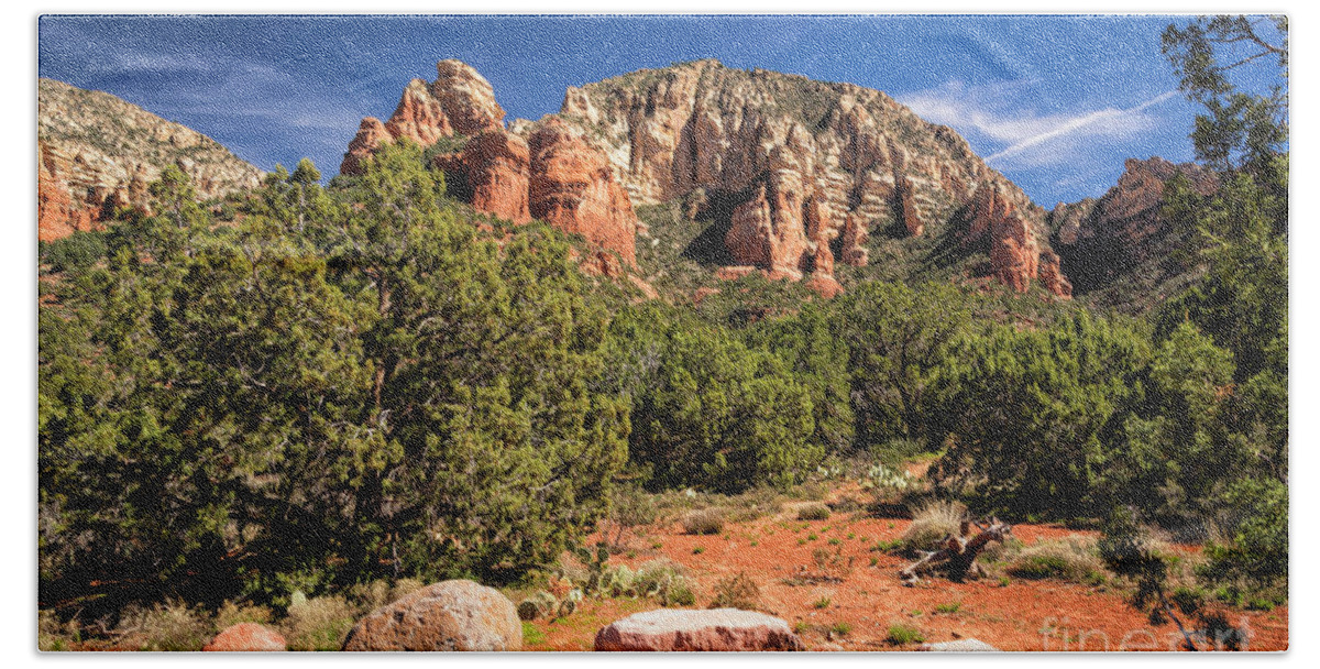 Arizona Bath Towel featuring the photograph Red Rocks Of Sedona 7 by Timothy Hacker