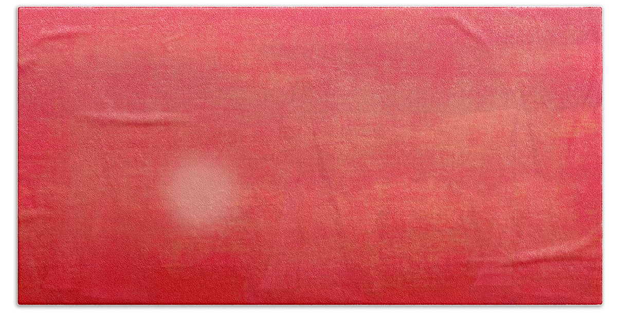 Red Bath Towel featuring the painting Red Sails in the Sunset Abstract by David Dehner