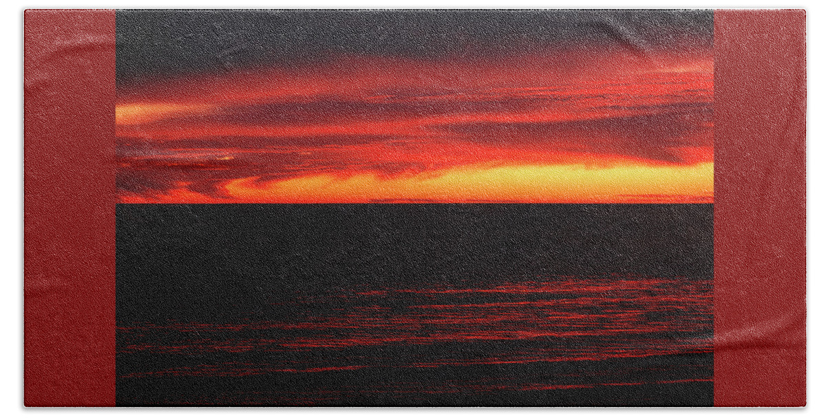 The Walkers Bath Towel featuring the photograph Red Sky at Night by The Walkers