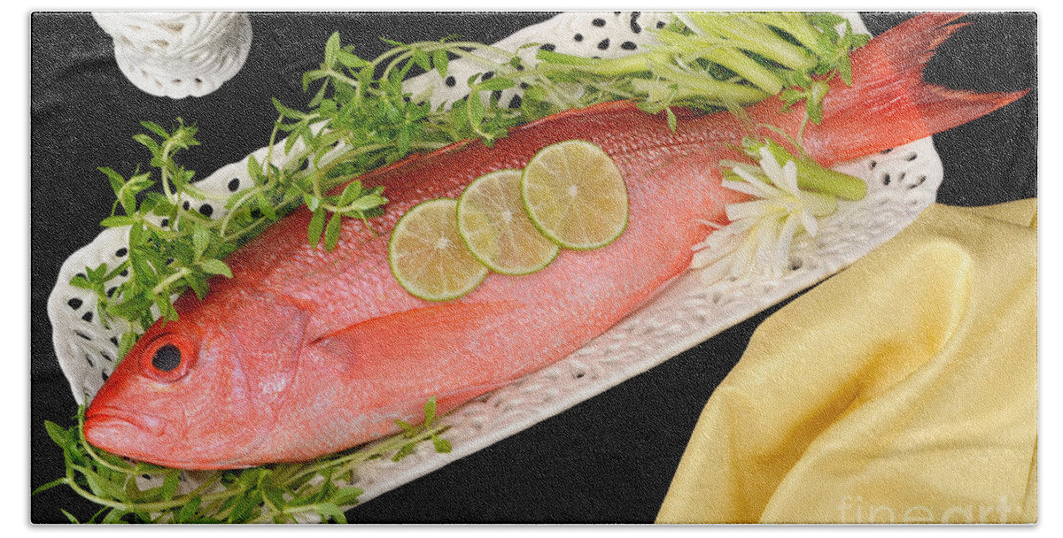 Catch Of Day Hand Towel featuring the photograph Red Snapper. by W Scott McGill