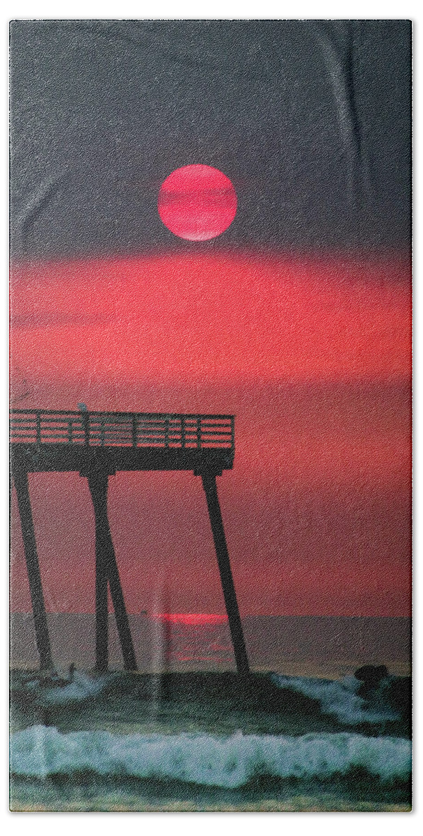 Surfer Hand Towel featuring the photograph Red Surf by Dr Janine Williams