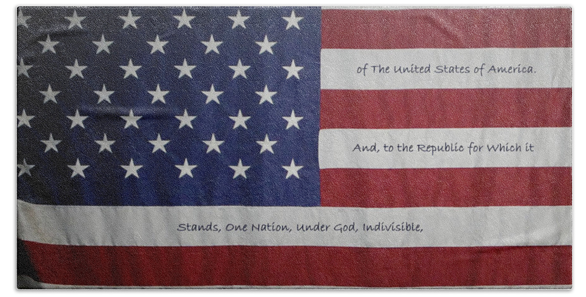 America Hand Towel featuring the digital art Red White and True by DigiArt Diaries by Vicky B Fuller