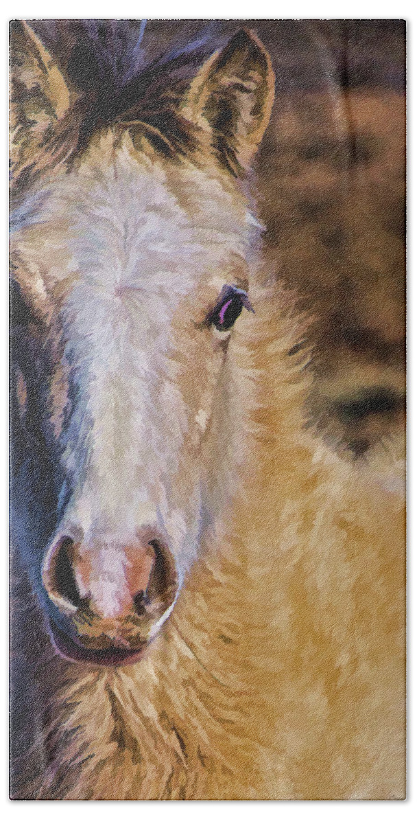 Santa Bath Towel featuring the photograph Red Willow pony by Charles Muhle