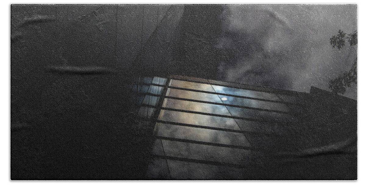 Ominous Hand Towel featuring the digital art Reflected Clouds by Kathleen Illes