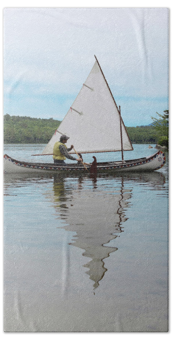 Sail Bath Towel featuring the photograph Reflecting on Sailing by John Meader