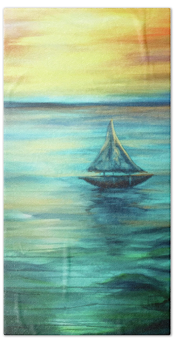 Reflections Bath Towel featuring the painting Reflections of Peace by Michelle Pier