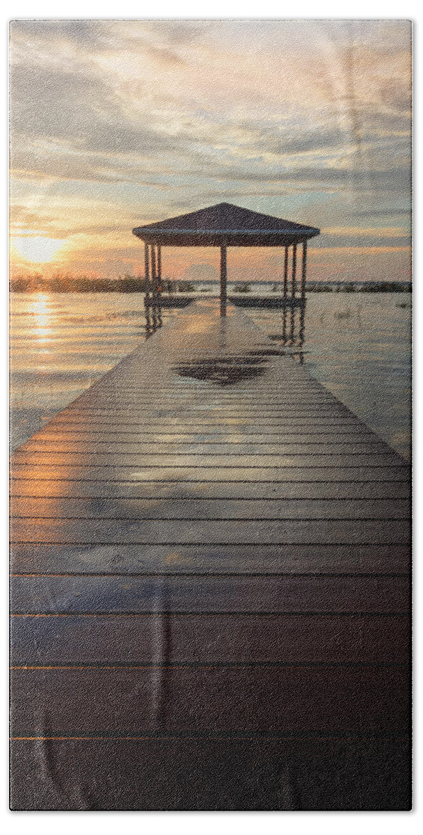 Clouds Bath Towel featuring the photograph Reflections of the Morning by Debra and Dave Vanderlaan