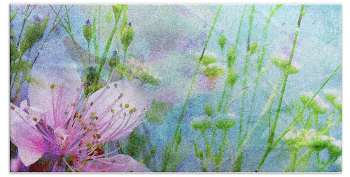 Flowers Bath Towel featuring the photograph Remembering Monet by Carla Parris