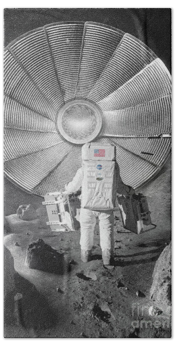 The Moon Bath Towel featuring the photograph Repairing The Dish by John Anderson