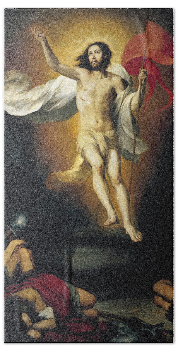 Bartolome Esteban Murillo Bath Towel featuring the painting Resurrection of the Lord by Bartolome Esteban Murillo