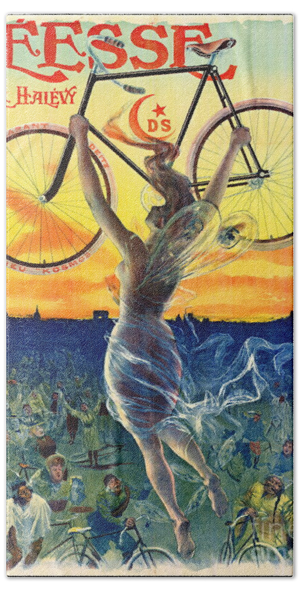 Retro Bicycle Ad 1898 Hand Towel featuring the photograph Retro Bicycle Ad 1898 by Padre Art