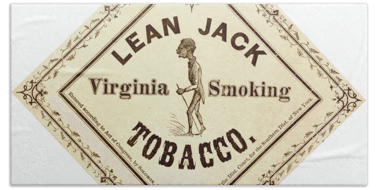 Retro Tobacco Label 1867 A Hand Towel featuring the photograph Retro Tobacco Label 1867 a by Padre Art