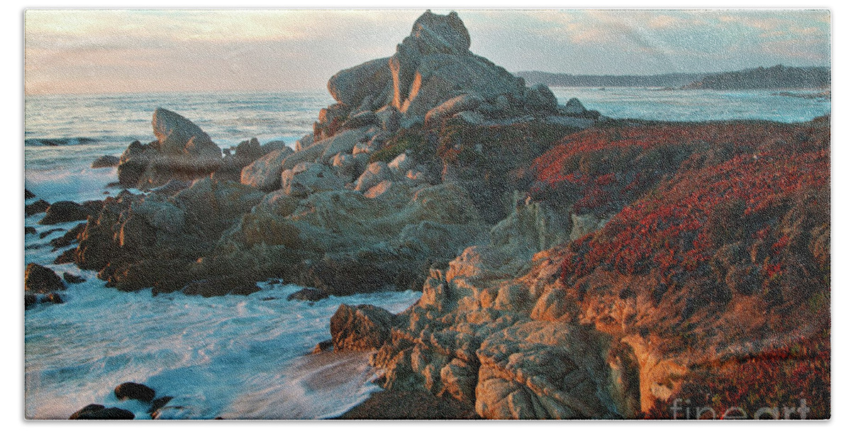 Nature Bath Towel featuring the photograph Ribera Beach Sunset Carmel California by Charlene Mitchell