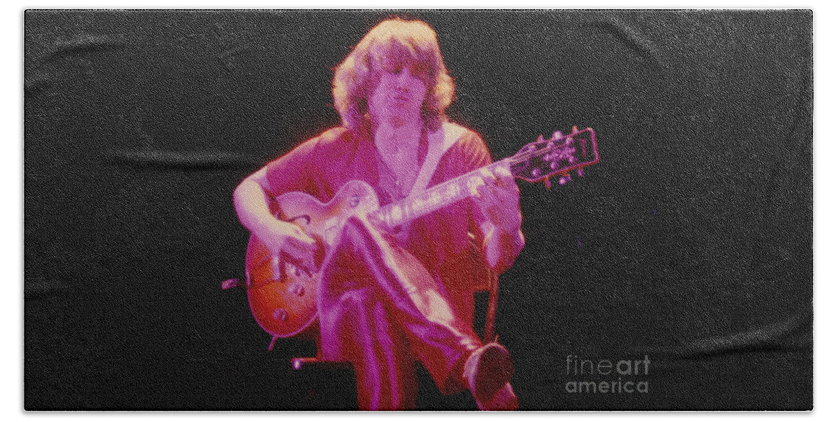 Concert Photos For Sale Hand Towel featuring the photograph Rik Emmett of Triumph at the Warfield Theater in San Francisco CA by Daniel Larsen