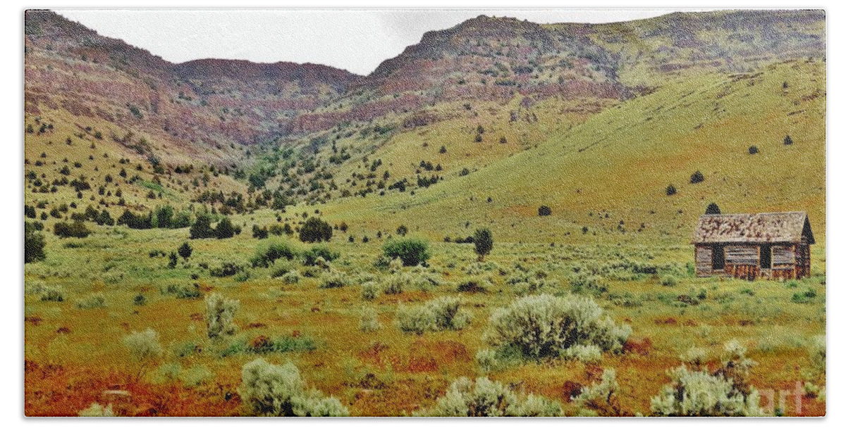 Eastern Oregon Bath Towel featuring the photograph Rim Rock and Sage Brush by Michele Penner