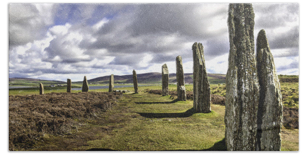 Ring Of Brodgar Bath Towel featuring the photograph Ring of Brodgar by Fran Gallogly