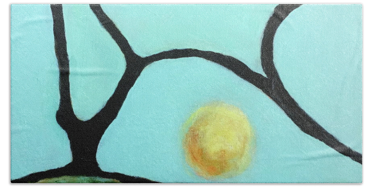 Contemporary Hand Towel featuring the painting Ripening III by Mary Sullivan