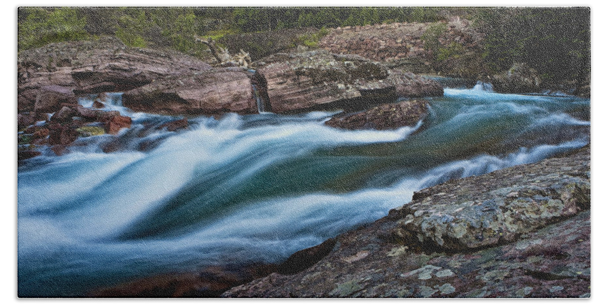 Nature Bath Towel featuring the photograph River Rocks by John K Sampson