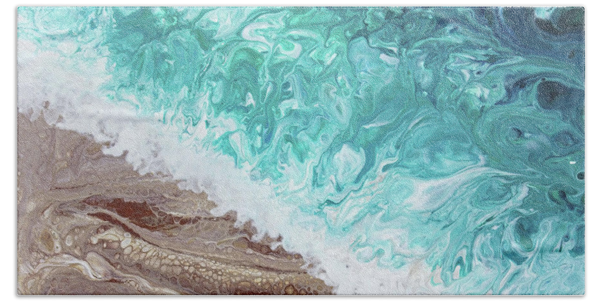Christian Hand Towel featuring the painting Roaring Waves by Vicki Hawkins