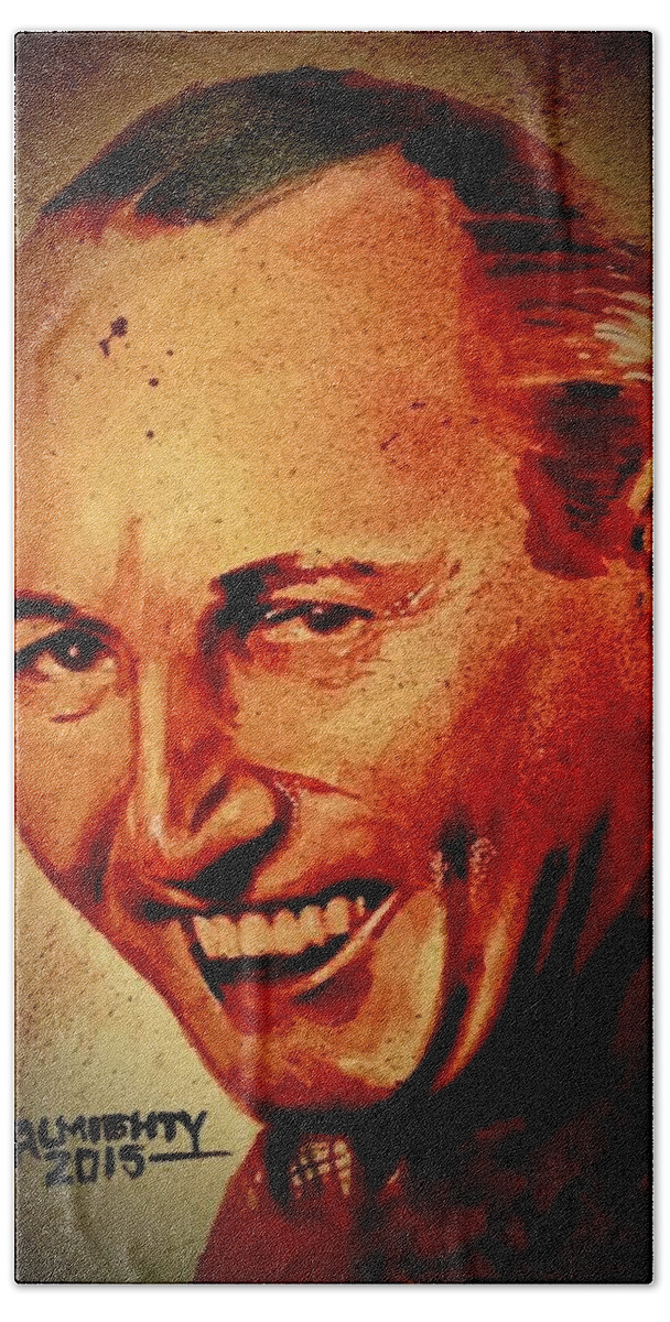 Believe It Or Not Hand Towel featuring the painting Robert Ripley by Ryan Almighty