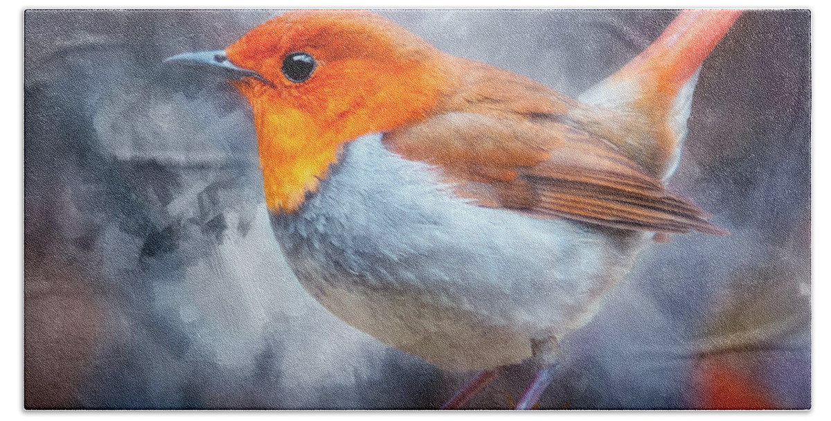 Bird Hand Towel featuring the photograph Robin I by Jack Torcello
