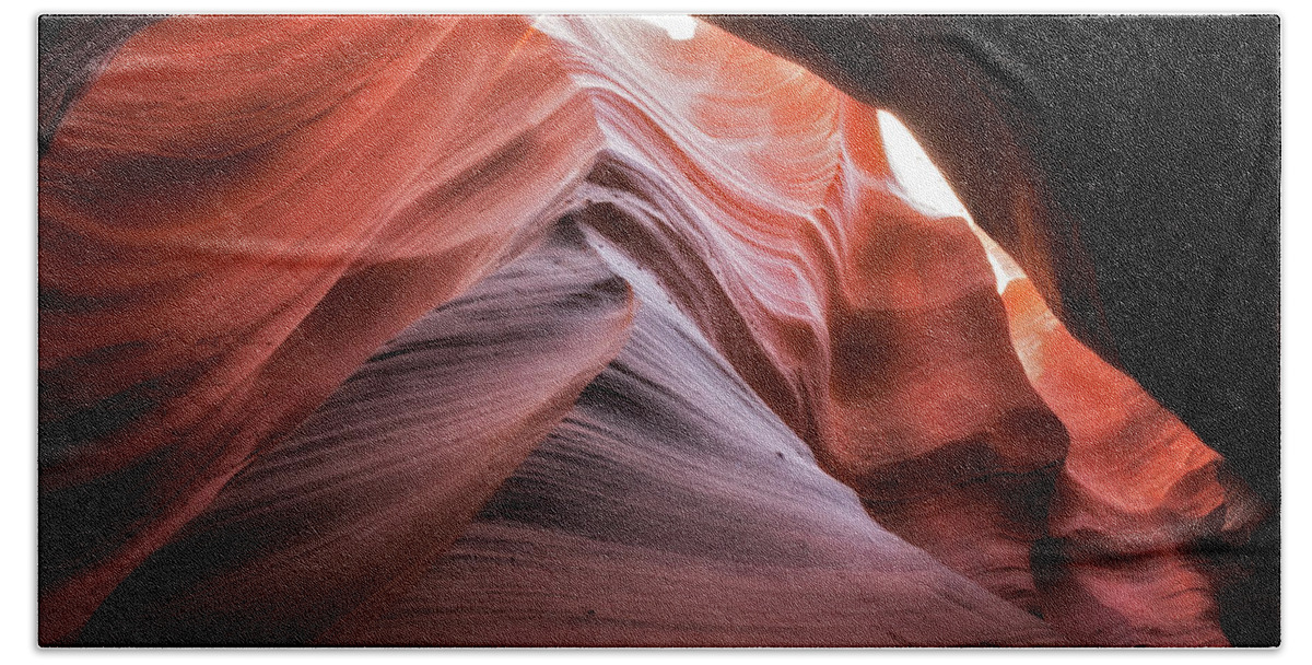 Antelope Canyon Hand Towel featuring the photograph Rock Waves by Nicki Frates