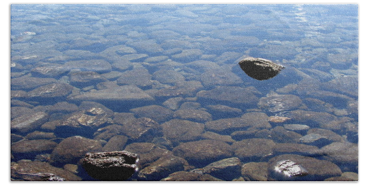 Lake Bath Towel featuring the photograph Rocks in Calm Waters by David Bader