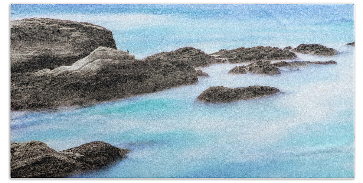 Rock Hand Towel featuring the photograph Rocky Ocean by John A Rodriguez