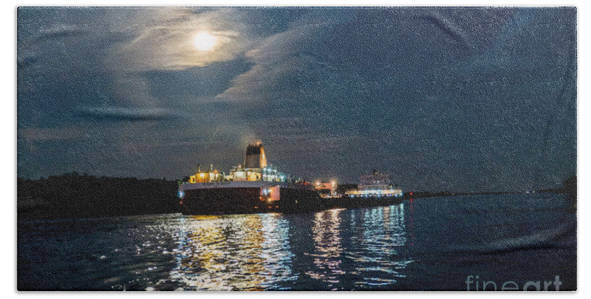 Roger Blough Hand Towel featuring the photograph Roger Blough In The Moonlight 9296 by Norris Seward