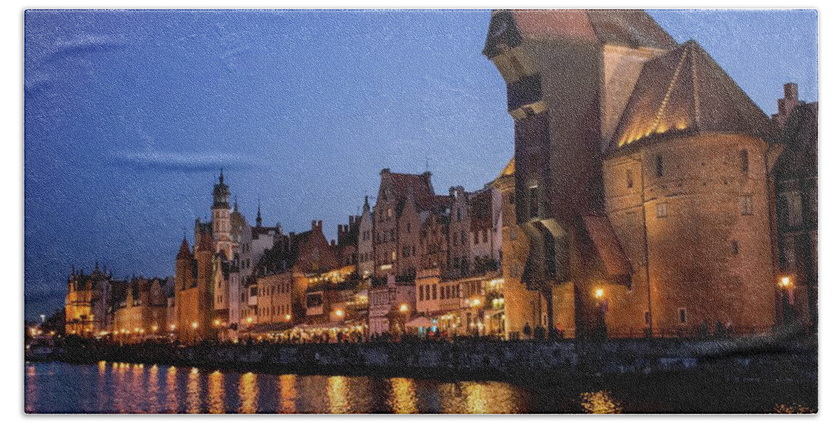 Gdansk Hand Towel featuring the photograph Romantic evening in Gdansk by Robert Grac