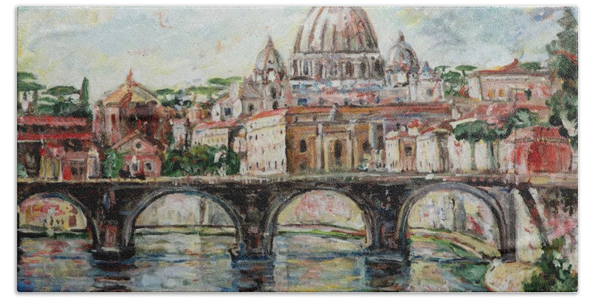 City Bath Towel featuring the painting Rome by Ingrid Dohm