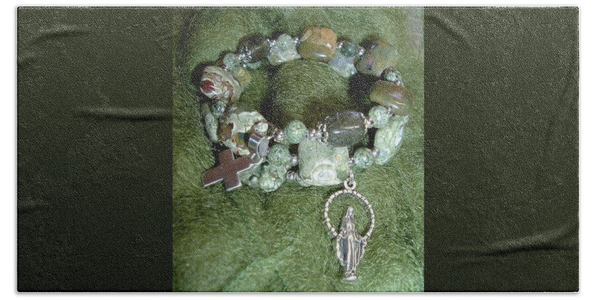 Bracelet Bath Towel featuring the jewelry Rosary Bracelet by Michele Myers