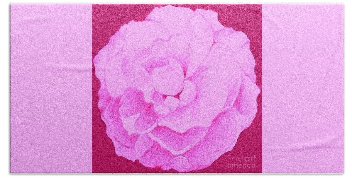 Rose Bath Towel featuring the digital art Rose In Hot Pink by Helena Tiainen