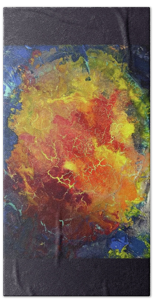 #abstractart #acrylicartforsale #artforsale #paintingsforsale #acrylicinks #acrylicinkpaintings Hand Towel featuring the painting Rose Nebula by Cynthia Silverman