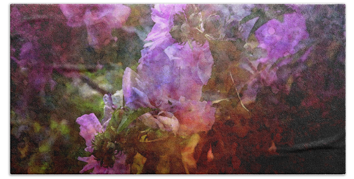 Impressionist Bath Towel featuring the photograph Rose of Sharon Impression 3474 IDP_2 by Steven Ward