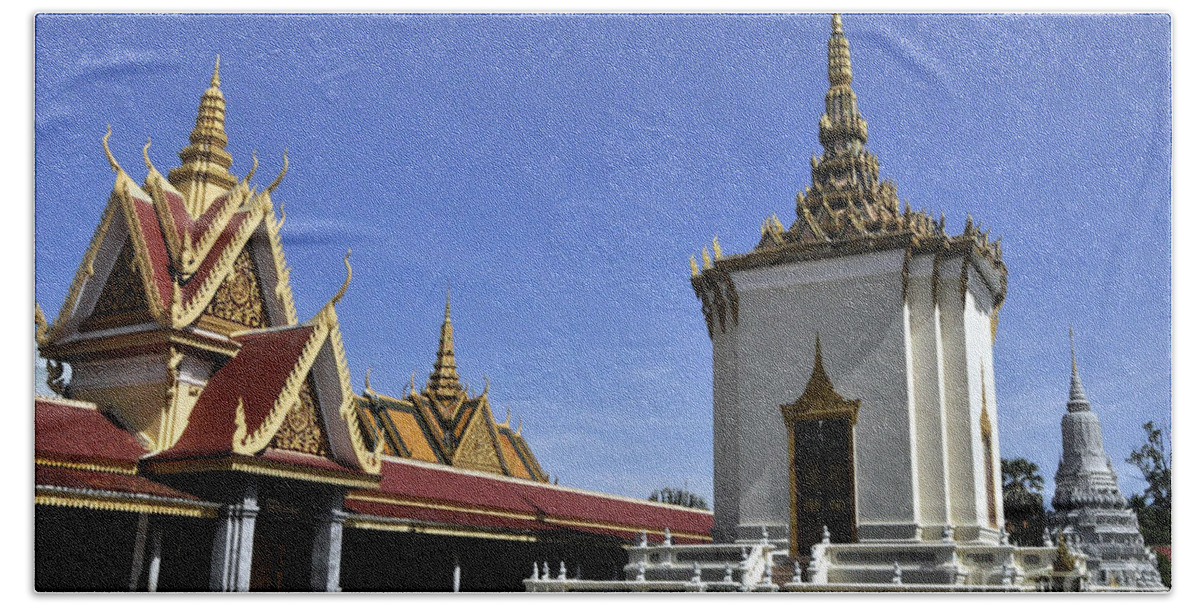 Royal Palace Hand Towel featuring the photograph Roy Palace Cambodia 05 by Andrew Dinh