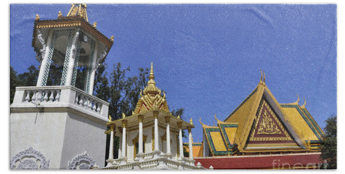 Royal Palace Hand Towel featuring the photograph Roy Palace Cambodia 09 by Andrew Dinh