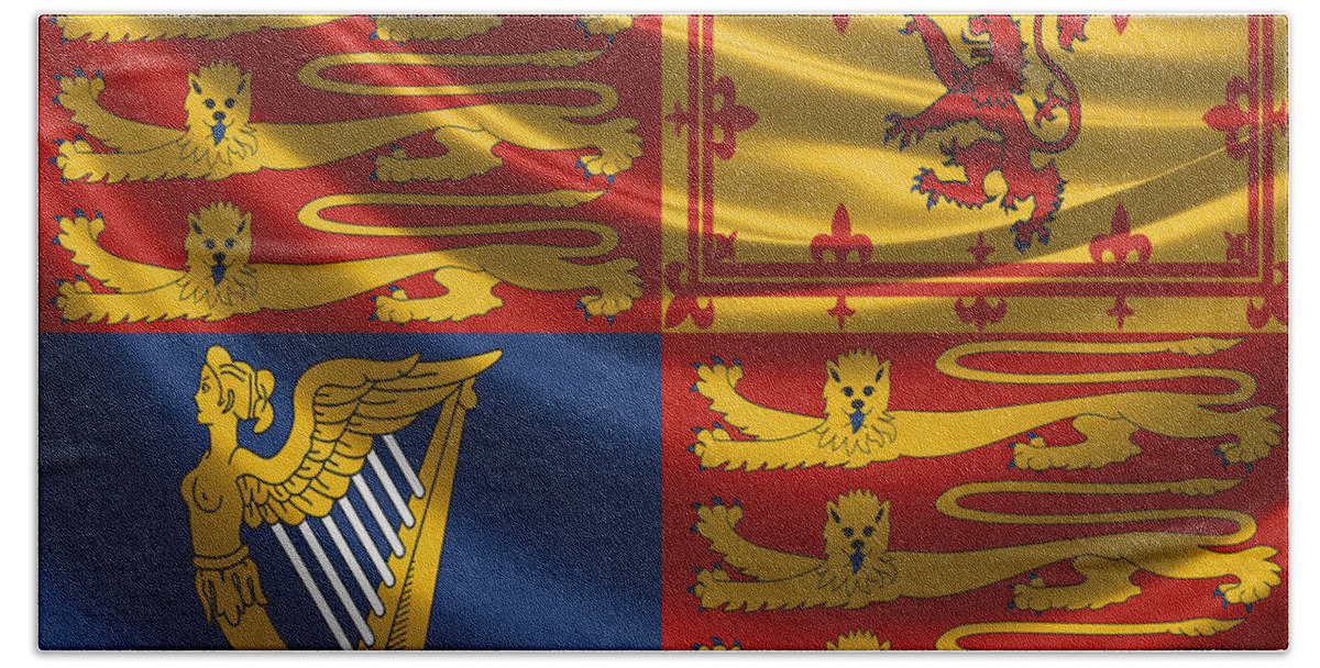 'royal Collection' By Serge Averbukh Bath Towel featuring the digital art Royal Standard of the United Kingdom by Serge Averbukh