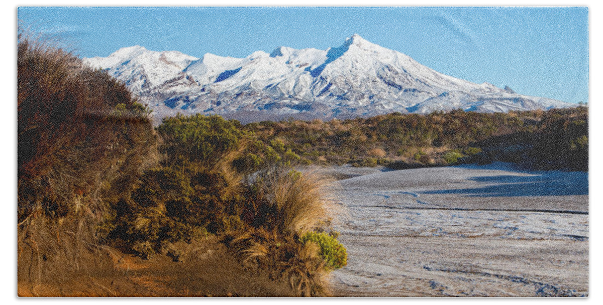 Mount Bath Towel featuring the photograph Ruapehu Morning by Nicholas Blackwell