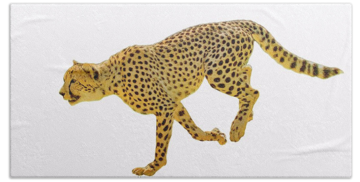 Cheetah Bath Towel featuring the digital art Running Cheetah 2 by Larry Linton